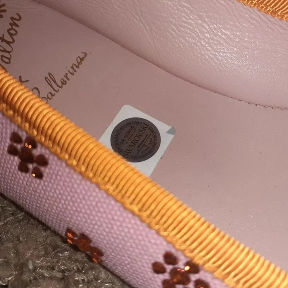 JENNY WALTON X PRETTY BALLERINAS-Pink/Orange-Swarovski Crystals-Sz 37.5-NWOB - Picture 7 of 8